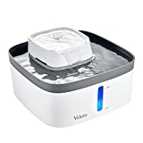 Veken 101oz/3L Multi-Tier Pet Fountain, Automatic Cat Water Fountain Dog Water Fountain with LED Lights, 3 Replacement Filters for Cats, Dogs, Multiple Pets