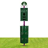 Dog Waste Station Outdoor Pet Waste Station with Pet Waste Bag Dispenser Dog Shaped Sign Post Large Litter Bin 400 Roll 200 Pull Bags and 50 Can Liners for Pet Waste Disposal System in Park Community