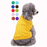 Dog Sweater, Warm Pet Sweater, Dog Sweaters for Small Dogs Medium Dogs Large Dogs, Cute Knitted Classic Cat Sweater Dog Clothes Coat for Girls Boys Dog Puppy Cat (Small, Yellow)