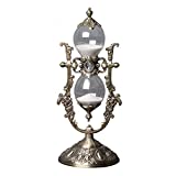 NIUASH Hourglass Timer, 15 Minutes Hourglass Timer, Embossed White Sand Metal Glass Hourglass Timer, Used for Vintage Home Decoration, Office Decoration, Kitchen Wedding Gifts