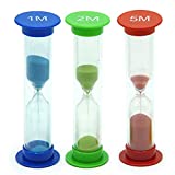 TeacherFav Sand Timer for Kids Set of 3 Small Colorful Hour Glass Acrylic Covered Clock 1Min 2Min 5Min for Classroom, Home & Kids Room