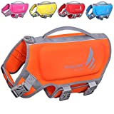 VIVAGLORY Puppy Dog Life Jacket, Skin-Friendly Neoprene, with Superior Buoyancy and Rescue Handle, Reflective & Adjustable, Orange, Extra Small