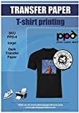 PPD Inkjet PREMIUM Iron-On Dark T Shirt Transfers Paper LTR 8.5x11' pack of 100 Sheets (PPD004-100)