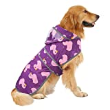 HDE Dog Raincoat with Clear Hood Poncho Rain Jacket for Small Medium Large Dogs Ducks Purple - L