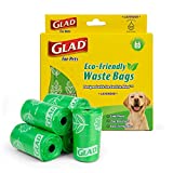 Glad Eco Friendly Dog Waste Bags | 8 Rolls of Lavender Scented Dog Waste Bags, 120 Bags in Total | Dog Waste Bags for All Dogs, Leak Proof and Strong Dog Poop Bags