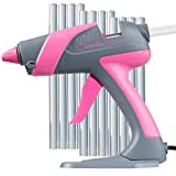 Full Size Hot Glue Gun for Crafts, 60W Large Glue Gun with 12 Glue Sticks and Stand, High Temp Heavy Duty Industrial GlueGun Kit for Crafting, Wood, PVC, Glass, Home Repair by Chandler Tool, Pink