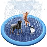 Raxurt Dog Pool, 67in Anti-Slip Splash Pad for Dogs Kids 0.55mm Thickened Durable Bath Pool Pet Summer Outdoor Water Toys Backyard Fountain Play Mat (170cm), 2022 New Version