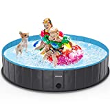 lunaoo Foldable Dog Pet Pool Portable Kiddie Pool for Kids, PVC Bathing Tub, Outdoor Swimming Pool for Large Small Dogs