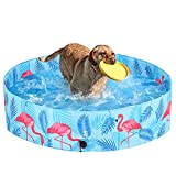 Foldable Dog Swimming Pool - Large Collapsible Pet Bathtub - Summer Pool Outdoor Baby Bath Tub Durable Portable Dog Cat Bathing Pool for Dogs Cats and Kids
