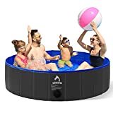 PATPET Dog Pool for Large Dogs - 63' × 12' Foldable Hard Plastic Kiddie Pool, Portable Swimming Pet Pool for Kids Dogs Ducks
