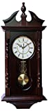 Wall Clocks: Grandfather Wood Wall Clock with Chime. Pendulum Wood Traditional Clock. Makes a Great Housewarming or Birthday Gift. vmarketingsite Wall Clock Chimes Every Hour with Westminster Melody (Walnut Roman Numerals)