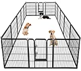 BestPet Dog Pen Extra Large Indoor Outdoor Dog Fence Playpen Heavy Duty 16/8 Panels 24 32 40 Inches Exercise Pen Dog Crate Cage Kennel (32' W x 40' H 16 Panles)