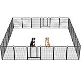 FXW Dog Playpen, 24 Panels 40inch-high Dog Pen Indoor Outdoor Pet Fence Heavy Duty Metal Tall Exercise Puppy Pen Kennel Gate Cage for Large/Medium/Small Dogs to The Yard Rv Camping, Black …