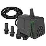 Knifel Submersible Pump 880GPH Ultra Quiet with Dry Burning Protection 10.2ft High Lift for Fountains, Hydroponics, Ponds, Aquariums & More……………