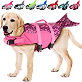 EMUST Dog Life Vests, Dog Life Preserver for Swimming, Boat, Pool, Ripstop Dog Life Jacket with High Buoyancy and Lift Handle for Small and Medium Breeds, M