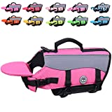 Vivaglory Dog Life Jackets with Extra Padding Pet Safety Vest for Dogs Lifesaver Preserver, Pink, X-Small