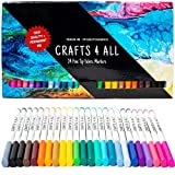 Crafts 4 All Fabric Markers for Clothes - Pack of 24 No Fade, Dual Tip Permanent Fabric Pens - No Bleed, Machine Washable Shoe Markers for Fabric Decorating - Laundry Marker, Erases Stains Easily