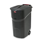 Rubbermaid Roughneck 45 Gal. Black Wheeled Trash Can with Lid