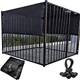 Dog Kennel Shade Cover 90% Sunblock Shading Cloth Net Mesh Tarp 10x10 ft for Outdoor Large Pet Crate with 12 Ball Bungee Cords