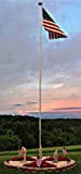 Telepole Manufacturing Inc 7000-T8 Aluminum 23' Sectional Flagpole, 2.4' Tube Diameters and 11 Gauge Aluminum, Made in The USA