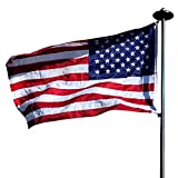 Service First Heavy Duty Delta Sectional Flag Pole Complete Kit (30 Foot, Black)
