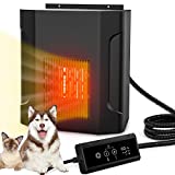 Dog House Heater with Thermostat,300W Safe Heater for Dog Houses Outdoor,Pet House Heater with Adjustable Temperature & Timer & 6FT Anti Chew Cord,Heater for Chicken coops,Rabbit Cages,Easy to Install