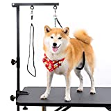 Breeze Touch Dog Grooming Table Arm - 35” Dog Grooming Stand with Clamp and Post, Loop Noose, No Sit Haunch Holder Grooming Restraint for Small & Medium Dogs