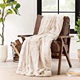 Chanasya Super Soft Fuzzy Faux Fur Throw Blankets - Fluffy Plush Lightweight Cozy Snuggly with Sherpa for Couch Sofa Living Room Bedroom - Brown Fall & Winter Home Decor (50x65 Inches) Taupe Blanket
