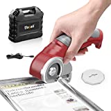 4.2V Electric Rotary Cutter, Uaoaii Cordless Multi-Cutter w/Replace Blade, Self-sharpening Cardboard Cutter, Rechargeable Fabric Power Rotary Scissors for for Crafts, Sewing, Quilting