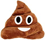 SciencePurchase Pile of Poo Emoji Throw Pillow - Poop Face Stuffed Plush - Smiley Plushie