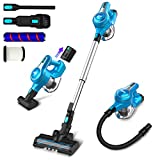 INSE Cordless Vacuum Cleaner, 23Kpa 265W Powerful Suction Stick Vacuum Cleaner, Up to 45min Runtime, Rechargeable Battery Vacuum, 10-in-1 Lightweight Vacuum for Carpet Hard Floor Pet Hair Car,S6T Blue