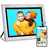 AISLPC Digital Photo Frame 10.1 inch Work with Alexa Voice Control HD IPS Touch Screen 16GB Memory WiFi Digital Picture Frame Auto-Rotate Easy to Share Photo/Video via App from Anywhere