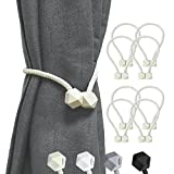 Fidesuka 8 Pack Curtain Tiebacks Magnetic, Decorative Drape Curtain Holders European Style Holdbacks with Upgraded Magnet for Home&Office Window Draperies(Beige)
