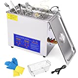 PNKKODW Professional Ultrasonic Cleaner 6.5L Lab Sonic Cleaner Ultrasonic Parts Cleaner with Digital Timer and Heater for Jewelry Rings Diamond Watch Glasses Small Dental Instrument