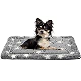 EMPSIGN Fancy Dog Bed Mat, Pet Bed Pad Reversible (Cool & Warm), Machine Washable Crate Pad, Pet Sleeping Mat for Small to XXX-Large Dogs, Grey, Star Pattern