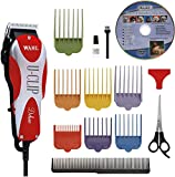 Wahl Professional Animal Deluxe U-Clip Pet, Dog, & Cat Clipper & Grooming Kit (#9484-300), Red and Chrome