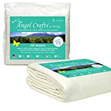 Angel Crafts and Sewing Cotton Batting for Quilts - Purely Natural All Season Quilt Batting by The Roll - Low Loft Fabric for Quilting, Upholstery, Applique, Pillows - 108 by 96 inches, Queen Size