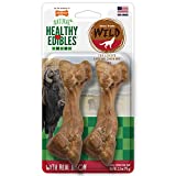 Nylabone Healthy Edibles WILD Natural Long Lasting Bison Flavor Dog Chew Treats 2 Count Medium - Up to 35 lbs.