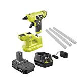 Techtronics Ryobi ONE+ 18V Cordless Compact Glue Gun Kit with 1.5 Ah Compact Lithium-Ion Battery and 18V Charger