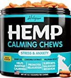 Hemp Calming Chews for Dogs with Anxiety and Stress - 180 Soft Dog Calming Treats - Storms, Barking, Separation - Valerian Root - L-Tryptophan - Chamomile - Hemp Oil (Duck)