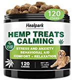 Hemp Calming Chews for Dogs with Anxiety and Stress - Dog Anxiety Relief, Separation , Storms, Barking - Melatonin, Hemp Oil, Valerian Root, L-Tryptophan, Chamomile -120 Dog Calming Treats - Chicken