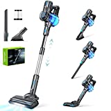 Oraimo Stick Vacuum, Cordless Vacuum Cleaner with Self-Standing, Cordless Stick Vacuum with 35 Mins Runtime Detachable Battery, 4 in 1 Lightweight Vacuum with LED for Hardwood Floor Carpet Marble Tile