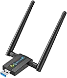 Wireless USB WiFi Adapter for PC: 1300Mbps WiFi USB, 802.11AC WiFi Adapter for Desktop PC, Dual Band WiFi Dongle Wireless Adapter for WIN7 8 10 XP Vista MAC Linux, USB Computer Network Adapters