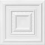 A La Maison Ceilings R31 Chestnut Grove Foam Glue-up Ceiling Tile (256 sq. ft./Case), Pack of 96, Plain White