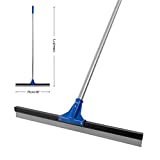 DSV Standard Professional Floor Scrubber Squeegee | 75 cm (30”) Solid Natural Silicone Rubber Blade - 51” Long Steel Pole - Best for Washing & Drying Shower Glass/Garage/Windshield/Window