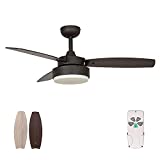 HYATECH 42 Inch Modern Style Indoor Ceiling Fan with Dimmable Light Kit and Remote Control, Reversible Blades, ETL for Living room, Bedroom, Basement, Kitchen, Oil-rubbed Bronze