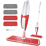 Spray Mop for Floor Cleaning, UMAYCOOL Floor Mop Microfiber Spray Mop Dry Wet Mop Dust Mop with 4 Reusable Mop Pads & 550ML Refillable Bottle for Cleaning Laminate, Tile, Wood, Hardwood Floor