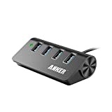 Anker 4-Port USB 3.0 Unibody Aluminum Portable Data Hub with 2ft USB 3.0 Cable for Macbook, Mac Pro / mini, iMac, XPS, Surface Pro, Notebook PC, USB Flash Drives, Mobile HDD and More