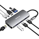 USB C Adapters for MacBook Pro/Air,Mac Dongle with 3 USB Port,USB C to HDMI, USB C to RJ45 Ethernet,MOKiN 9 in 1 USB C to HDMI Adapter,100W Pd Charging, USB C to SD/TF Card Reader USB C Hub