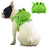 IDOMIK Dog Backpack No-Pull Pet Harness Vest with Saddle Bag Backpack, Cute Frog Shape Self Carrier Backpack Travel Camping Hiking, Adjustable Puppy Mesh Bag Vest with D-Ring for Small Medium Dogs